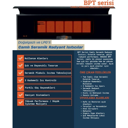 Bugass Bpt - 6 Serisi - Camlı Seramik Radyant Isıtıcı