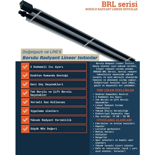 Bugass Brl - 12L Serisi - Borulu Radyant Lineer Isıtıcı